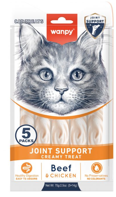 Wanpy Medicated Creamy Cat Treat Joint Support Beef & Chicken 70gm