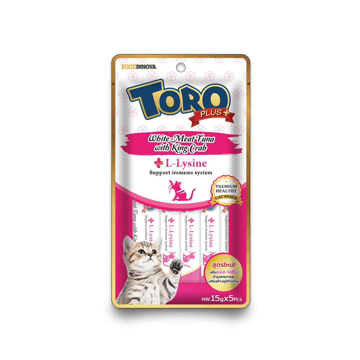 Toro Plus Cat Treat White Meat Tuna with King Crab 15g x 5
