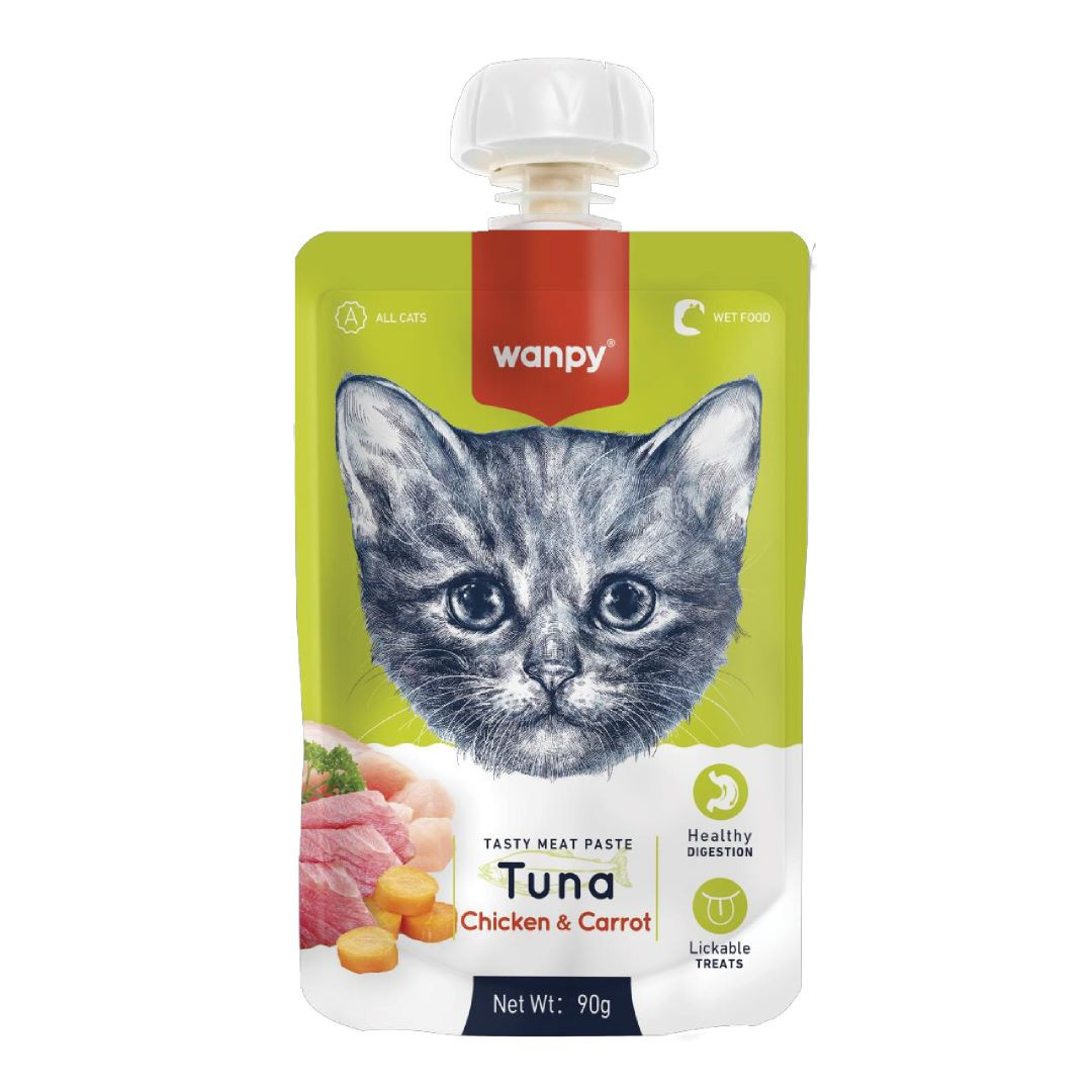 Wanpy Tasty Meat Paste Pouch Tuna Chicken & Carrot 90gm