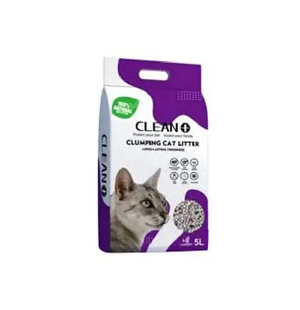 Clean Plus Clumping litter for Cats (Lavender) 5L