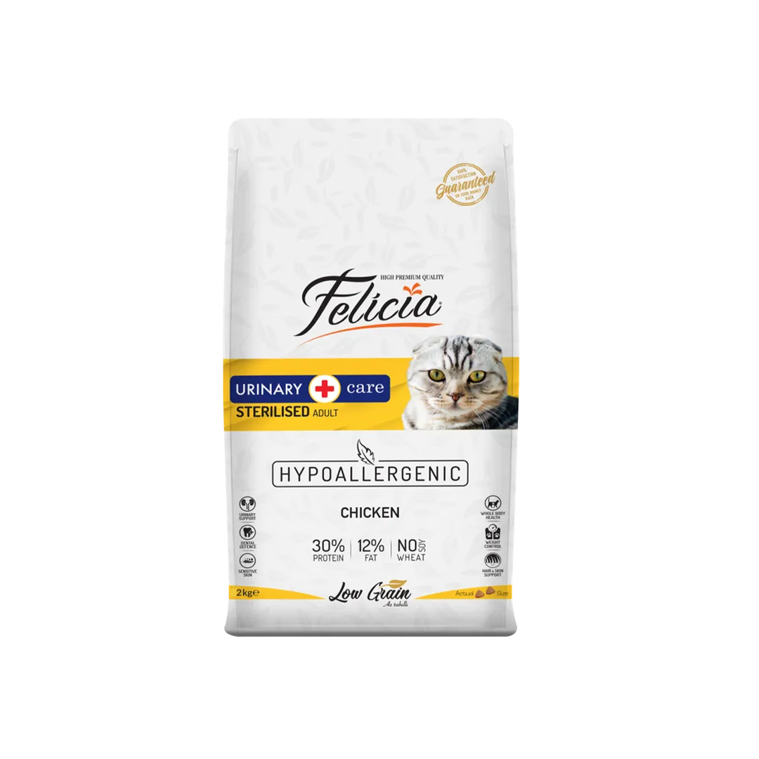 Felicia Low Grain Dry Cat Food Urinary Care Adult Chicken 2KG