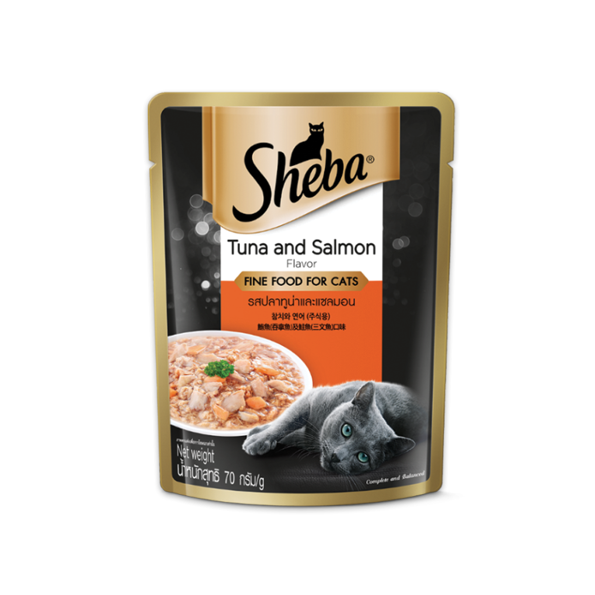 Sheba Tuna &amp; Salmon Pouch Wet Cat Food 70g