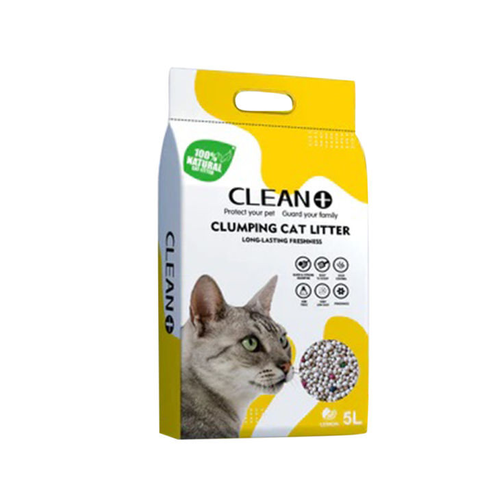 Clean Plus Clumping 5L litter for Cats (lemon)