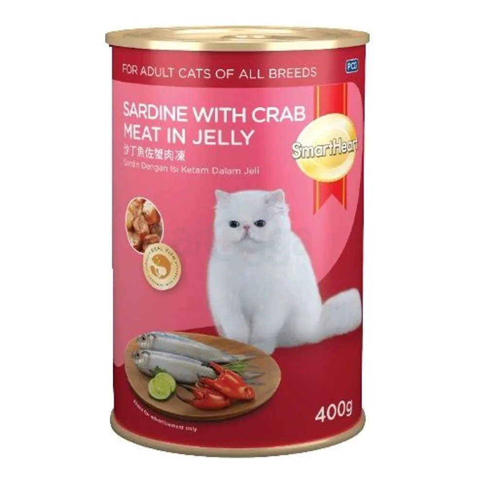 SmartHeart Cat Canned Food Sardine with Crab Stick in Jelly 400g