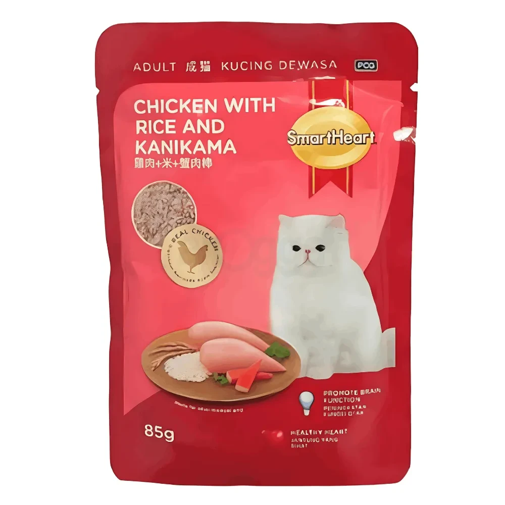 Smartheart Chicken with Rice & Kanikama Pouch for Adult Cat 85g