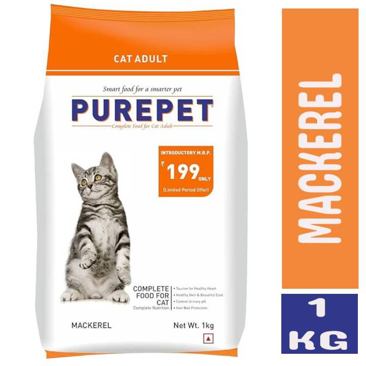 Purepet Mackerel Adult Dry Cat Food 1kg