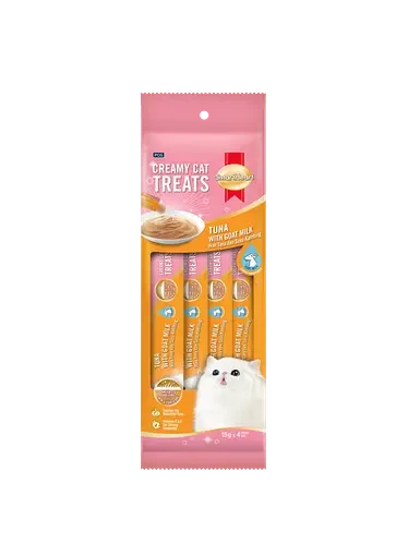 Smartheart Lickable Creamy Cat Treat Tuna with Goat Milk 15g x 4Pcs