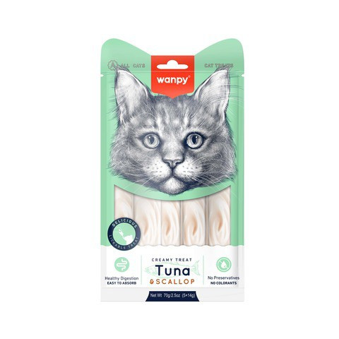 Wanpy Creamy Cat Treat Tuna & Scallop 70gm